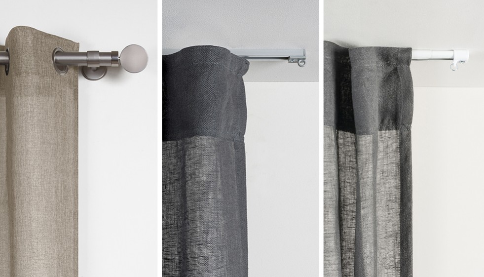 Cinco tipos de soluciones para colocar barras y colgar cortinas